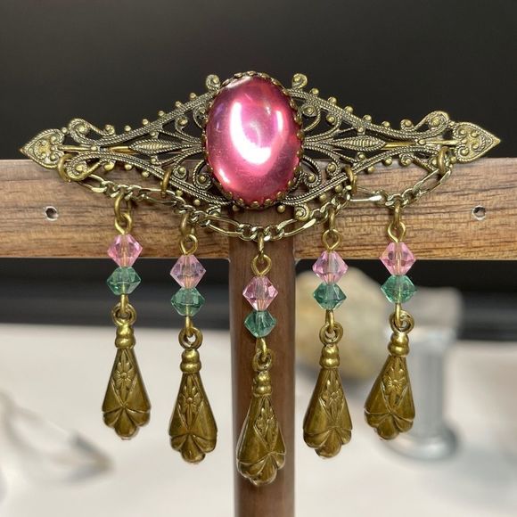 Sadie Green Jewelry - SOLD! Sadie Green Victorian Filigree Brass Brooch / Pin